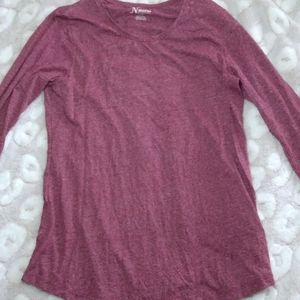 Large Natural Reflections Crimson Long Sleeve Tee